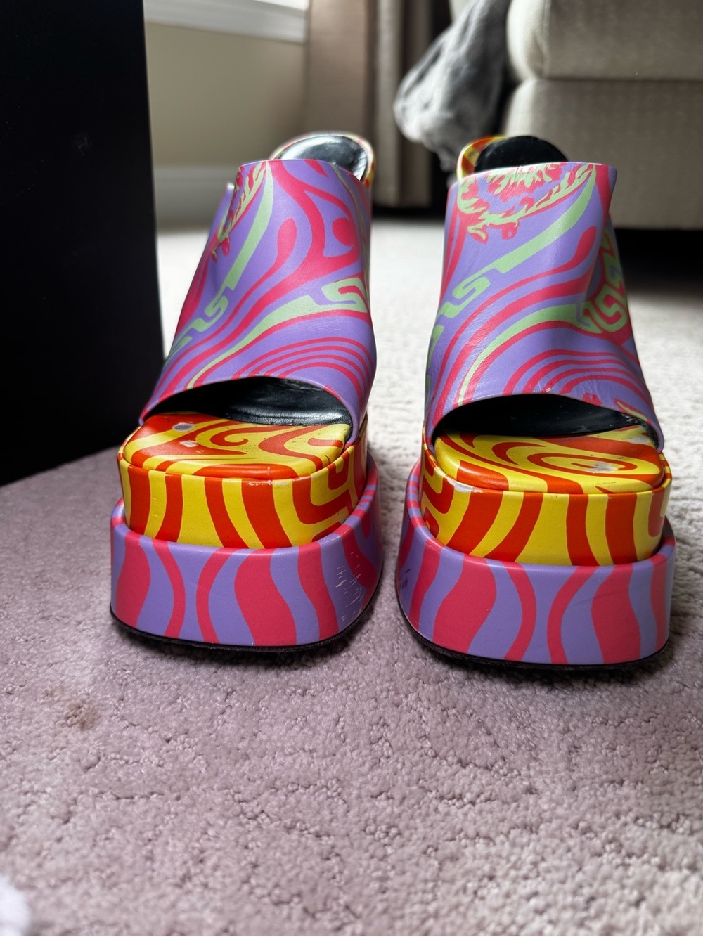 Versace Music Medusa Swirl Platform Mules - Picture 3 of 12